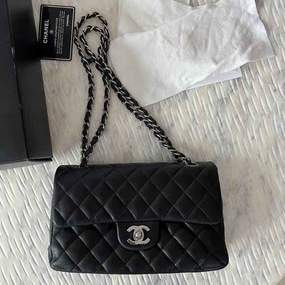 Chanel Small Lambskin Classic Double Flap Bag Black SHW - Picture 1 of 15